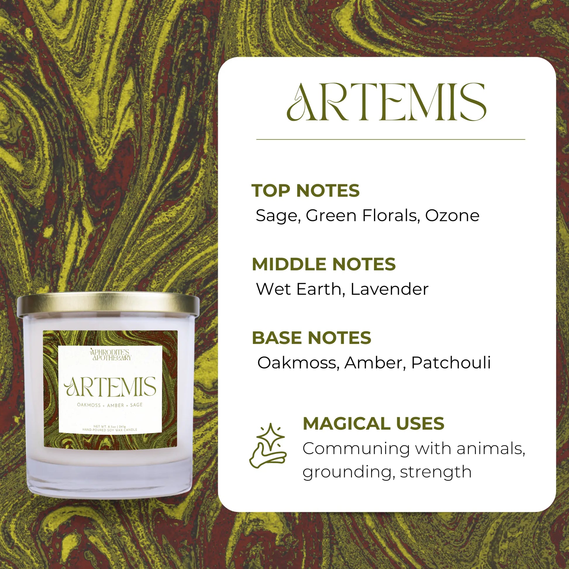 Artemis Candle fragrance notes