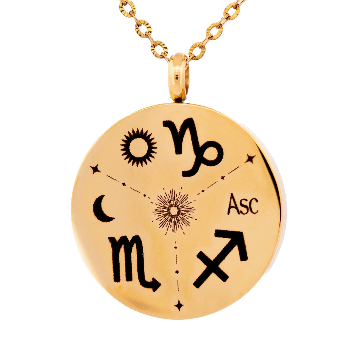 Sun, Moon & Rising Sign Astrology Necklace