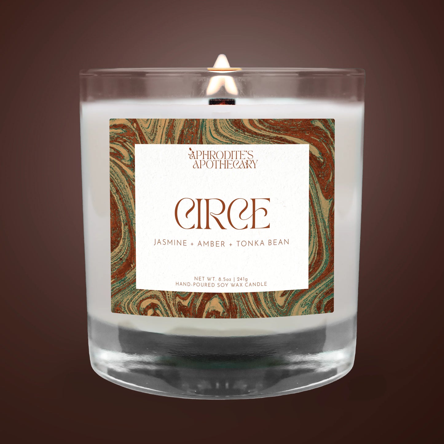 Circe Candle on a brown background