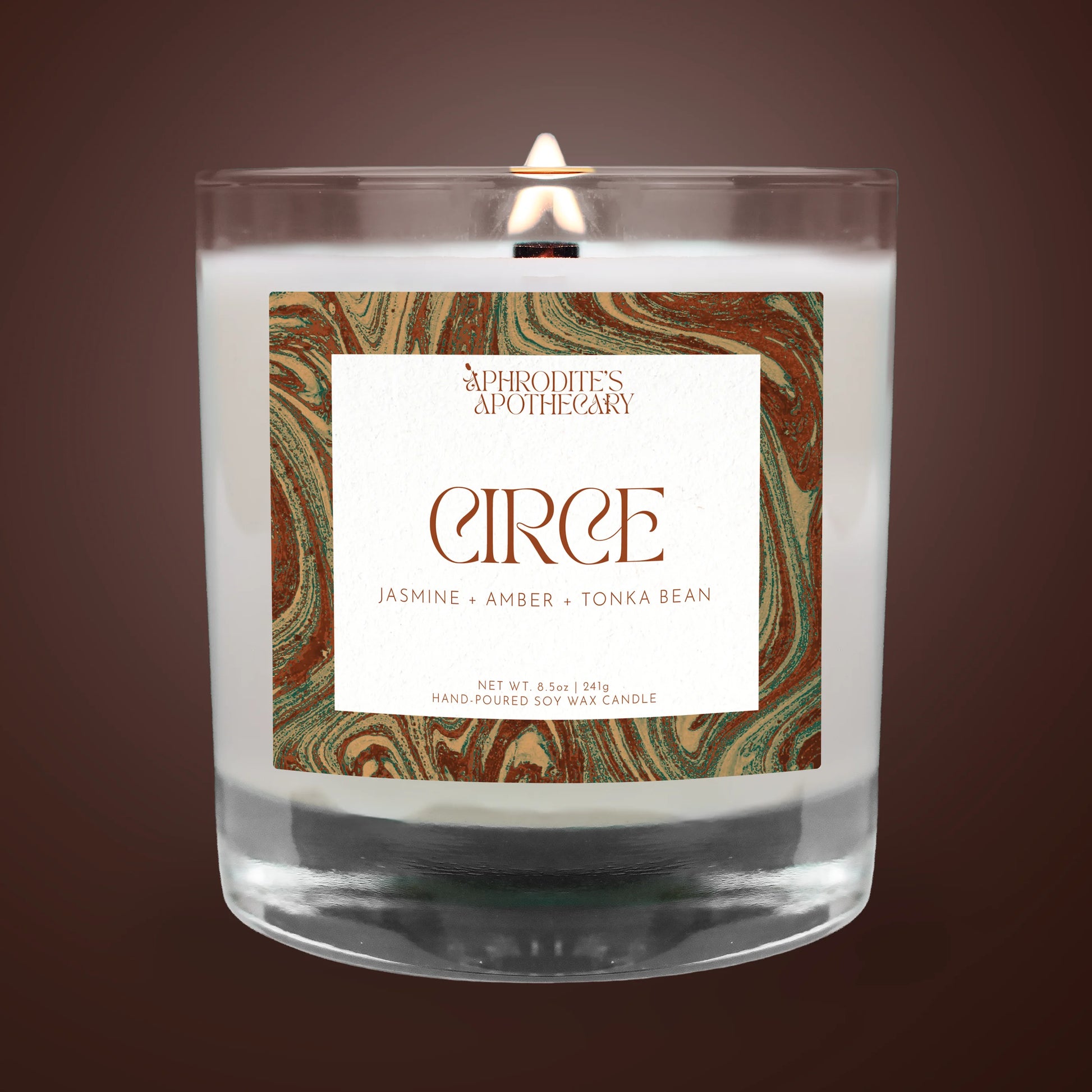 Circe Candle on a brown background