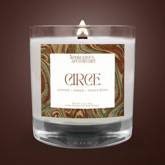 Circe Candle on a brown background
