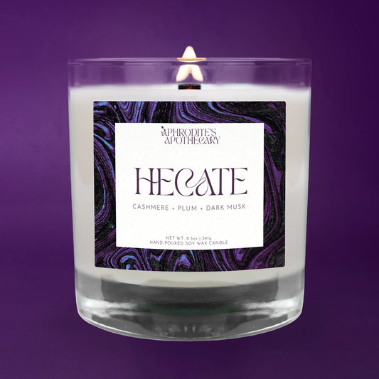 Hecate Candle on a purple background