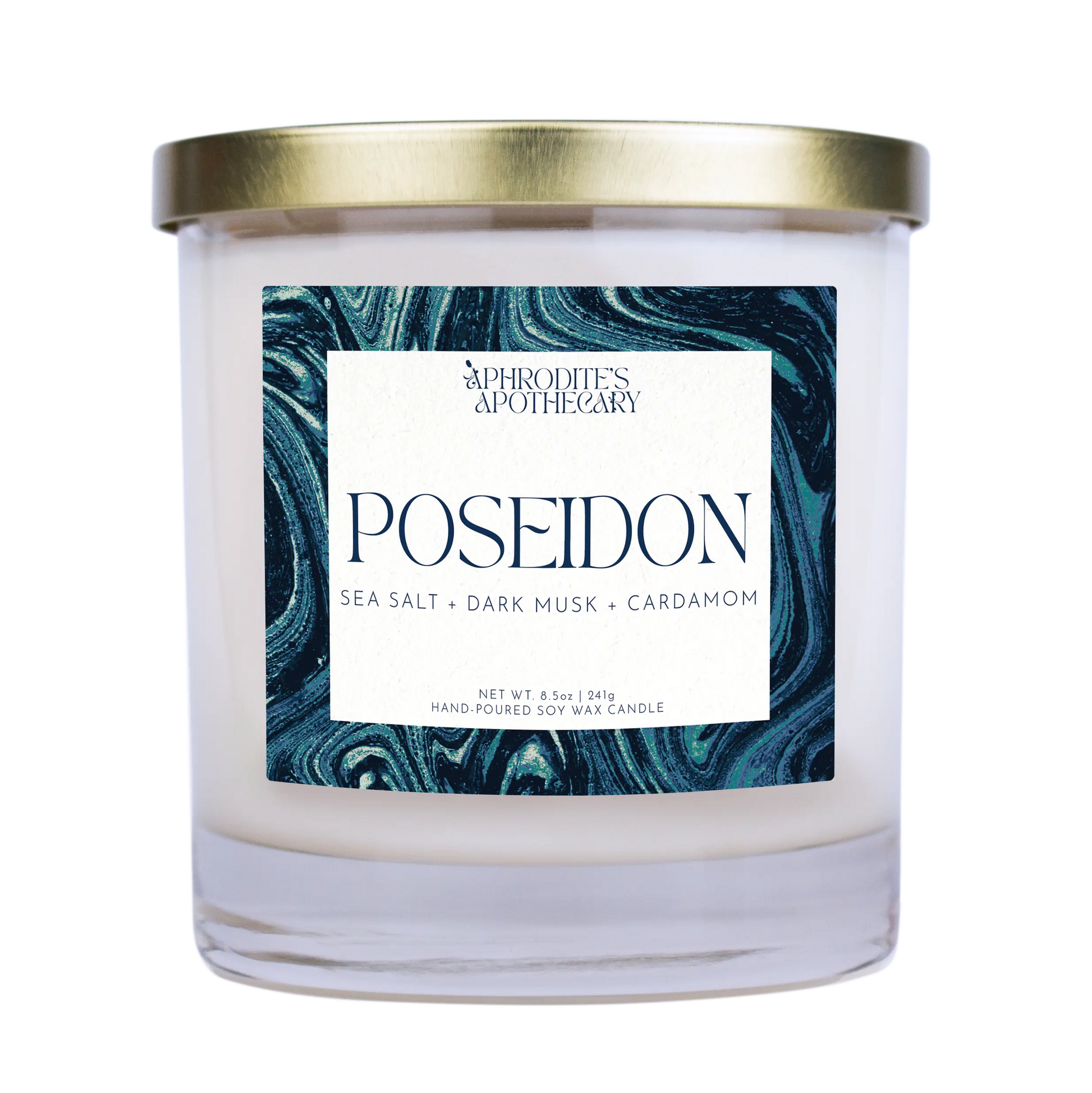 Poseidon Candle 8.5 oz on a transparent background