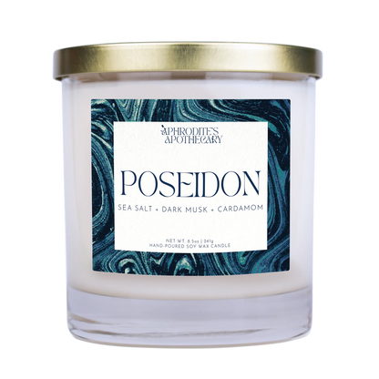 Poseidon Candle 8.5 oz on a transparent background